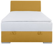 Boxbed 120 in mosterdgeel, vooraanzicht