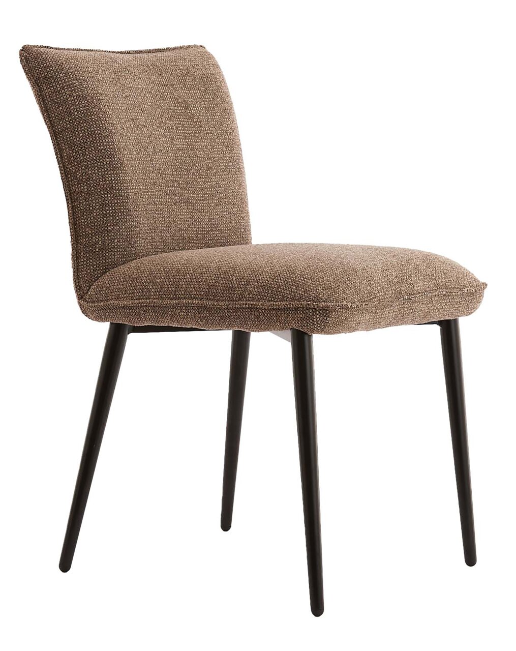 Light&Living Stuhl VADENI Moderner brauner Stuhl mit gepolsterter Sitzfläche und Rückenlehne, seitliche Perspektive