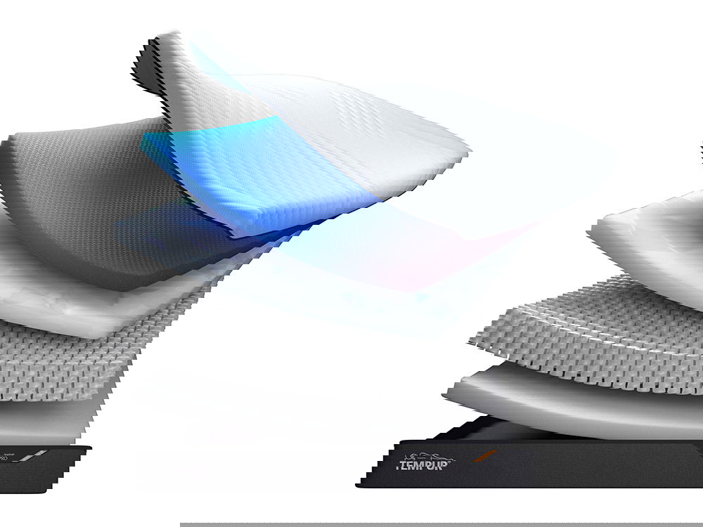 Grafische Darstellung einer Matratze mit mehreren Schichten 