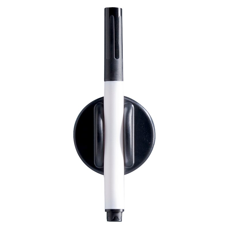 Magnetischer Stifthalter mit schwarzem und weißem Stift, Ansicht von vorne
