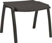 Moderner schwarzer Hocker mit vier Beinen, seitliche Perspektive