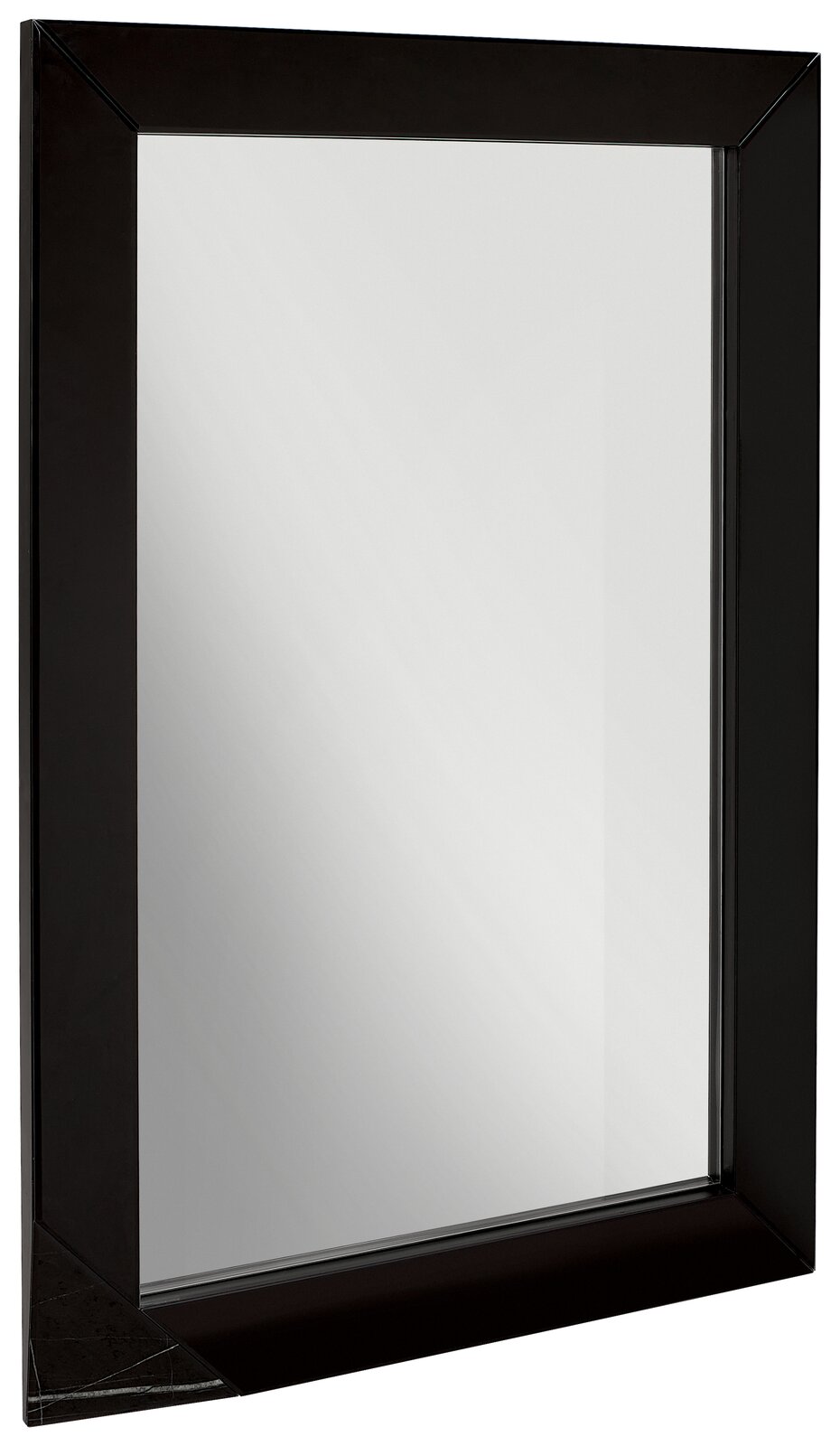 XORA Spiegel BRONX Schwarzer rechteckiger Spiegel mit breitem Rahmen, seitliche Perspektive