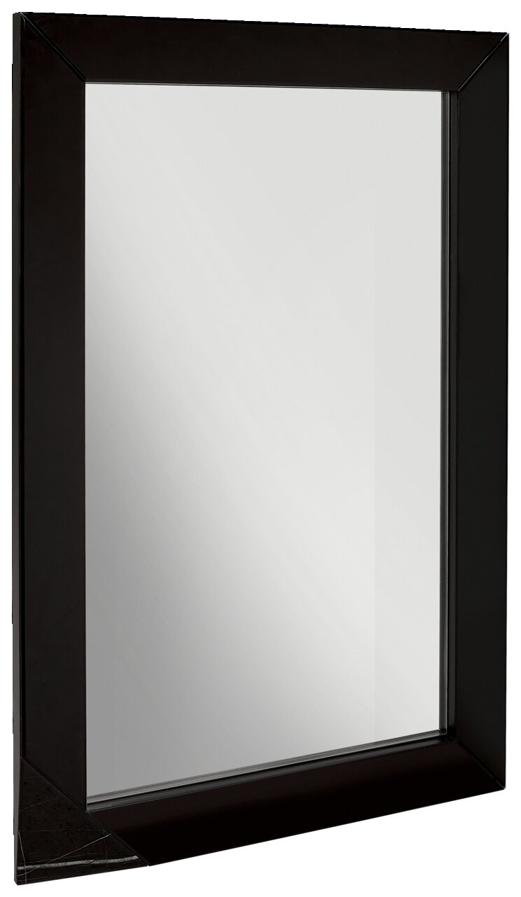 XORA Spiegel BRONX Schwarzer rechteckiger Spiegel mit breitem Rahmen, seitliche Perspektive