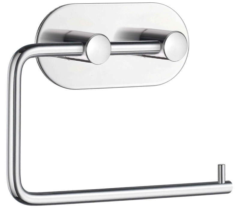 Moderner Toilettenpapierhalter aus Edelstahl, seitliche Ansicht