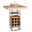 Landscape Bar SPRING Bar-Tisch aus Holz und Metall mit integriertem Weinregal und Glashalterung, seitliche Perspektive