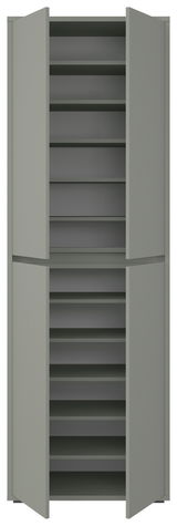 XXL-Schuh- und Mehrzweckschrank mit offenen Türen, frontale Ansicht