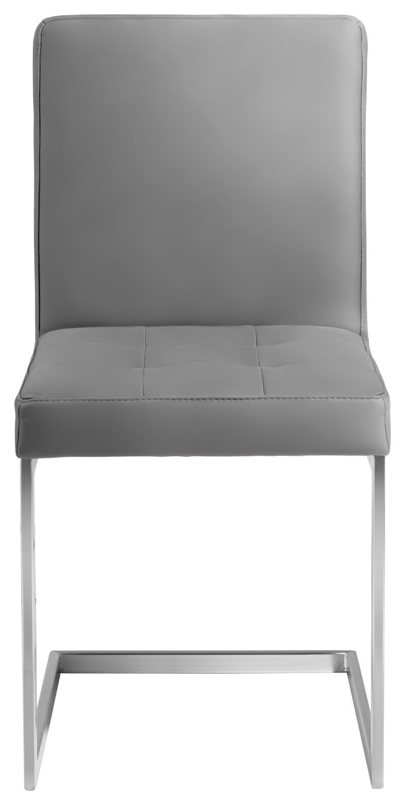 Moderano Freischwinger-Stuhl LUPO II Grauer Freischwinger-Stuhl aus Metall mit gepolsterter Sitzfläche und Rückenlehne, Frontalansicht