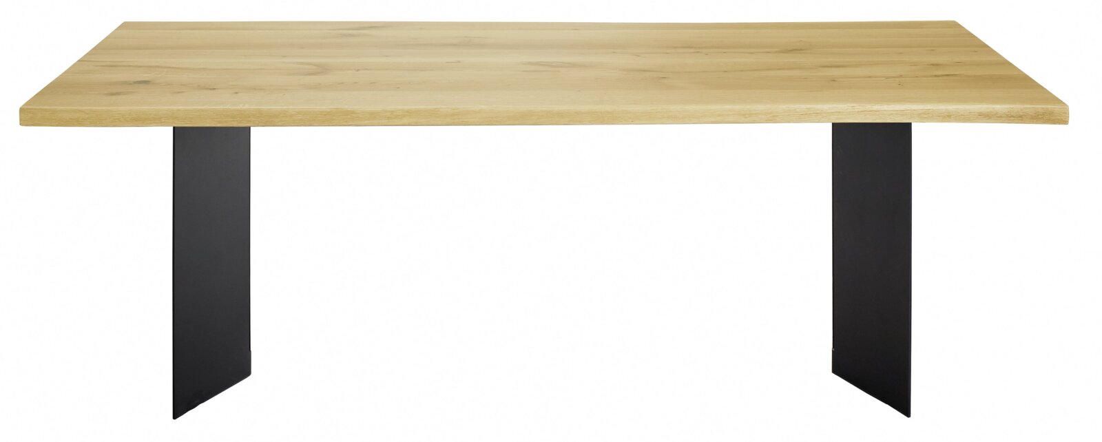 Wöstmann Markenmöbel Eettafel WM 1910 Moderne houten eettafel met zwart metalen onderstel, vooraanzicht