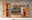 Z2 Vitrine klein NATURE ONE Moderne Wohnzimmermöbel aus Holz, bestehend aus einer kleinen Vitrine, einem TV-Schrank und einem Regal, frontal betrachtet.