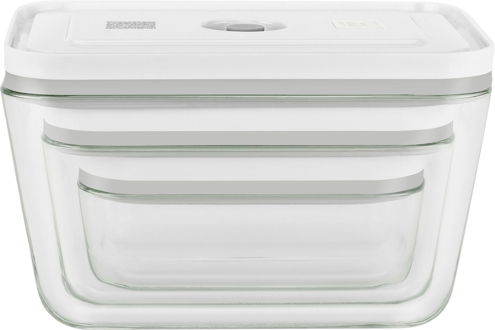 ZWILLING Box-Set 3tlg. FRESH & SAVE Dreiteiliges Box-Set aus Glas mit weißen Deckeln, seitliche Perspektive