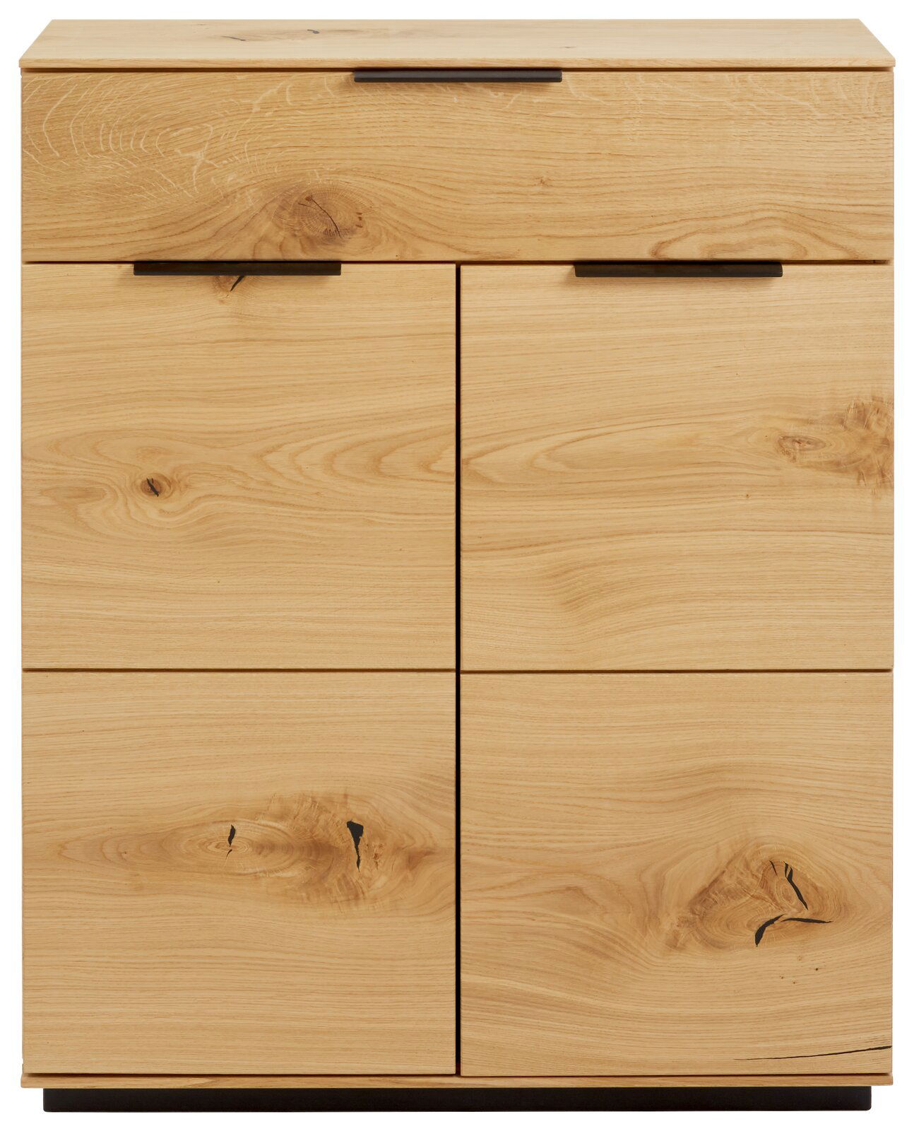Schuhschrank aus hellem Holz mit natürlicher Maserung, frontal fotografiert