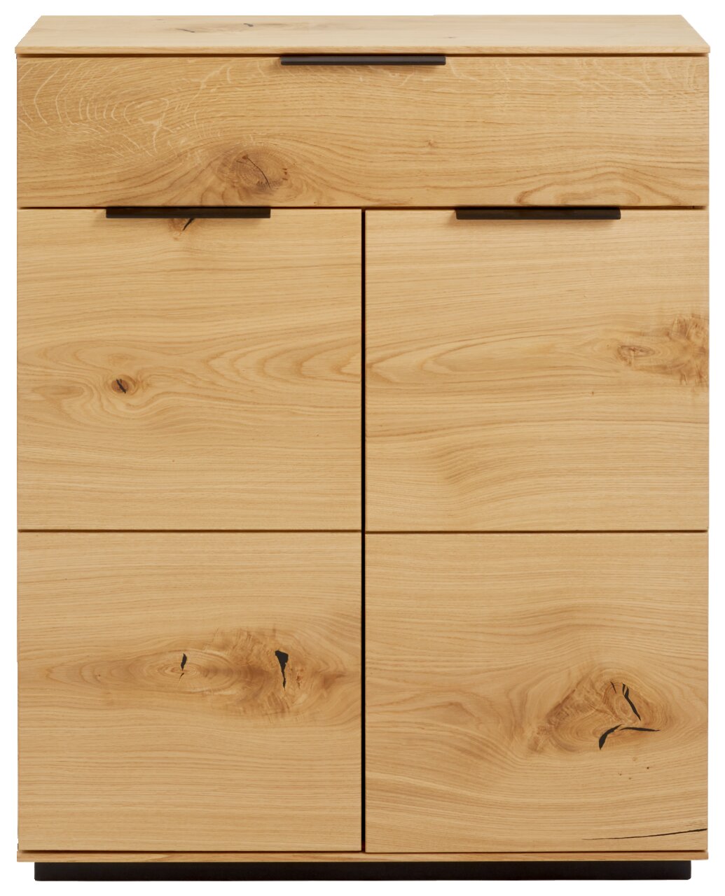 Schuhschrank aus hellem Holz mit natürlicher Maserung, frontal fotografiert