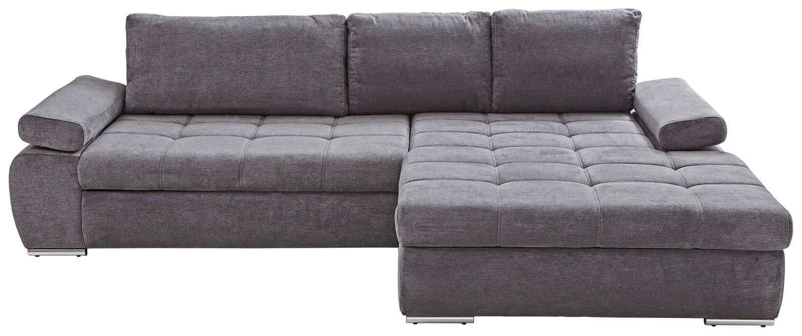 Graues Ecksofa mit Ottomane, Vorderansicht