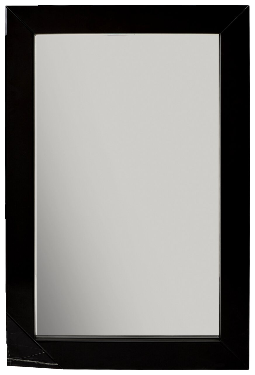 Rechteckiger Spiegel mit schwarzem Rahmen, Frontalansicht
