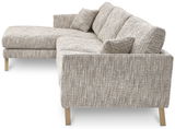 Ecksofa DETROIT von Musterring in beige-grauer Textur, seitliche Perspektive