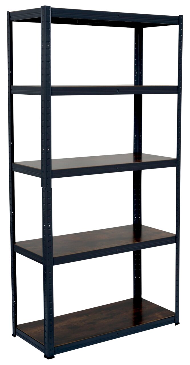 Kynast Exclusive Schwerlastregal Schwerlastregal in Holzoptik mit fünf Regalböden, seitliche Perspektive