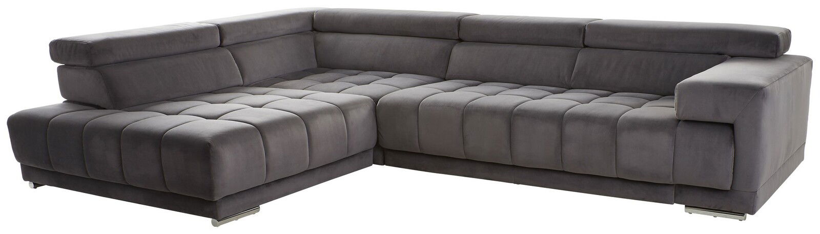 Graues Ecksofa Beldomo Speed SPLIFF S in L-Form, Perspektive von vorne links