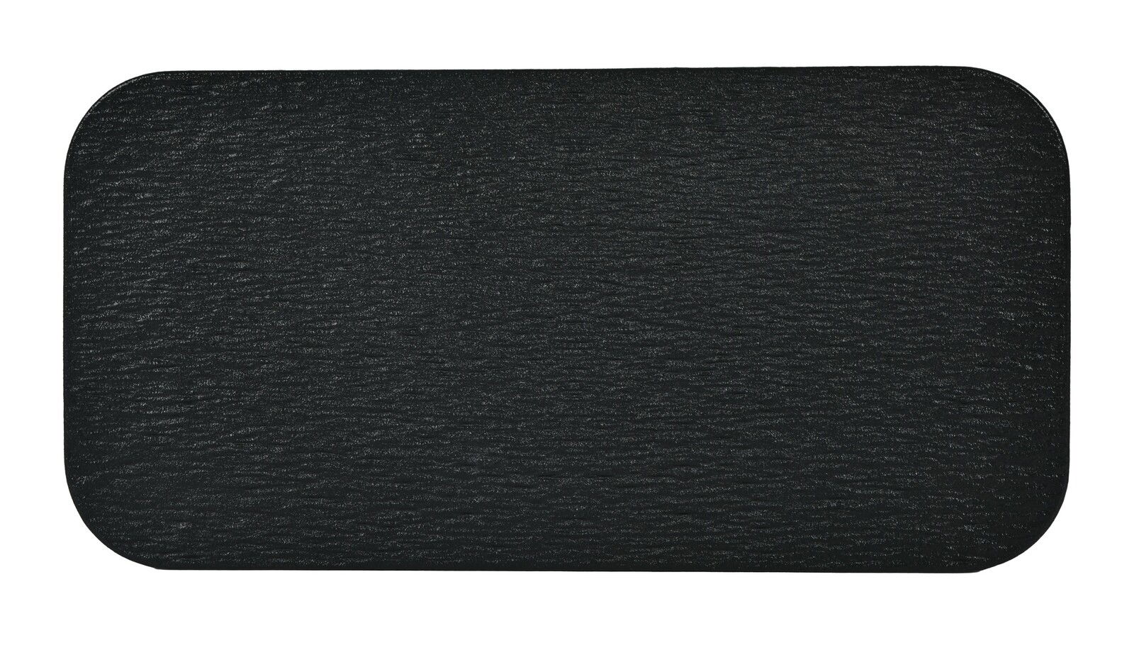 Rechteckige schwarze Servierplatte mit strukturierter Oberfläche, Draufsicht