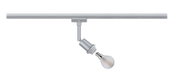 Zilveren basislamp met gloeilamp, zijaanzicht