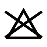 Symbol für nicht bleichen, schwarze Linien auf weißem Hintergrund, Vorderansicht