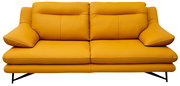 Gelbes Sofa mit zwei Sitzplätzen, Frontalansicht
