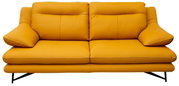 Gelbes Sofa mit zwei Sitzplätzen, Frontalansicht