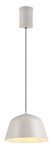 Moderne Hängeleuchte in Weiß, seitliche Perspektive