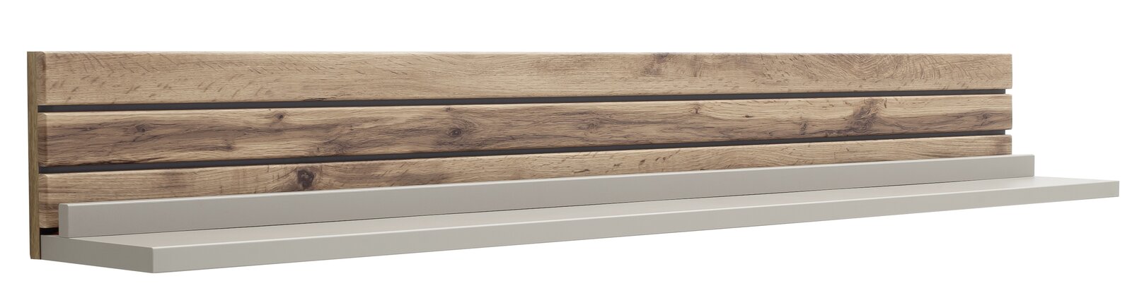 Zurbrüggen Wandboard LÜTTICH Wandboard aus Holz mit natürlicher Maserung und grauer Ablagefläche, seitliche Perspektive