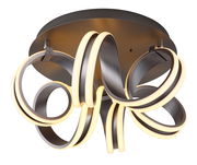 Moderne Deckenleuchte KUNI mit geschwungenem LED-Design, Ansicht von unten.