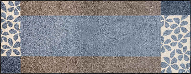 Fußmatte Florita grey mit floralem Muster, Draufsicht