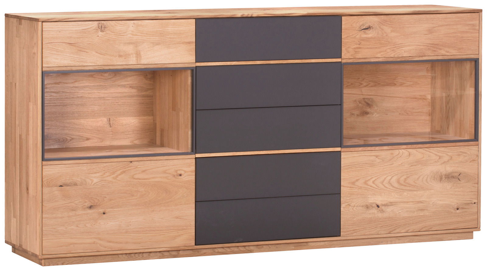 Waldwelt Sideboard 2-türig AVANTI Modernes Sideboard aus Holz mit zwei Türen und offenen Fächern, Frontansicht