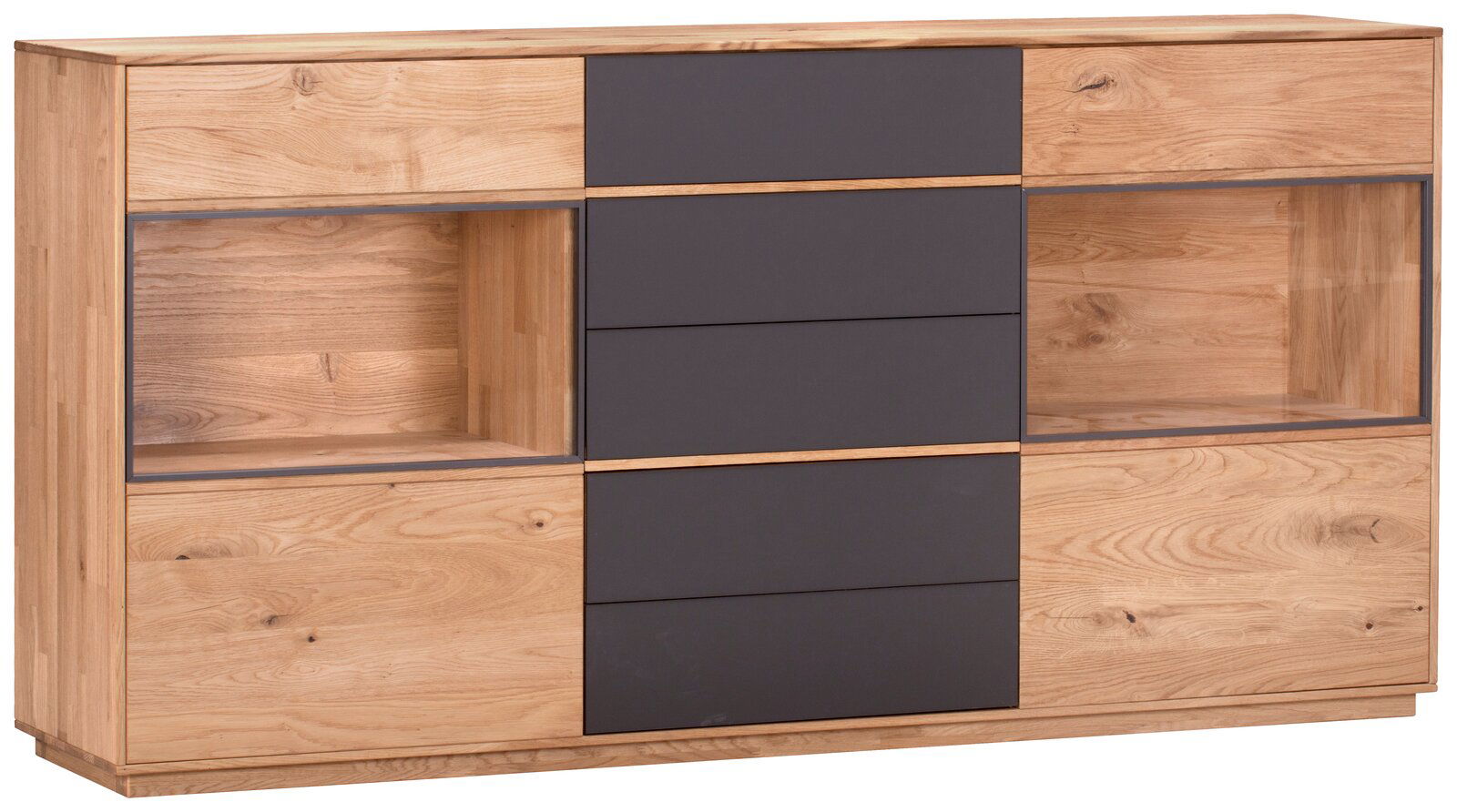 Waldwelt Sideboard 2-türig AVANTI Modernes Sideboard aus Holz mit zwei Türen und offenen Fächern, Frontansicht