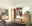 Landscape Sitzkissen TOLEDO Moderne Garderobeneinrichtung aus Holz mit Schrank, Schuhschrank, Bank, Garderobenpaneel, Spiegel und Sideboard in einem hellen Raum, seitliche Perspektive.