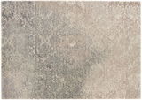 Designer Teppich mit abstraktem Muster in Beige- und Grautönen, Draufsicht