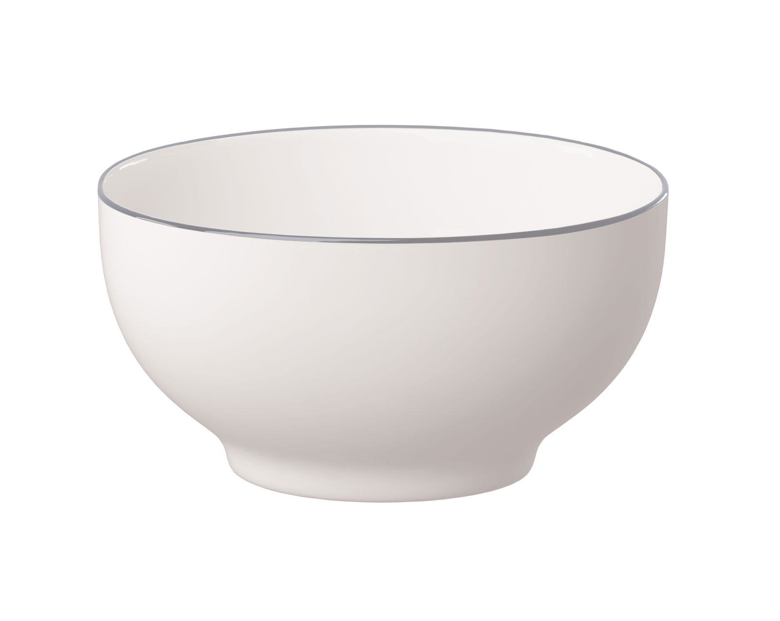 Villeroy & Boch Müslischale GREY LINES Weiße Müslischale mit grauem Rand, seitliche Perspektive