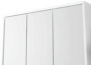 Moderner Spiegelschrank mit drei Türen, Ansicht von vorne.