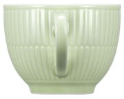 Kaffeeobertasse 0,25 l in Seladon-Grün, seitliche Ansicht mit geriffeltem Design und Henkel