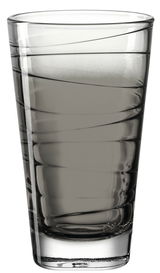 Trinkglas Vario Anthrazit 280ml, seitliche Perspektive, mit spiralförmigem Design.