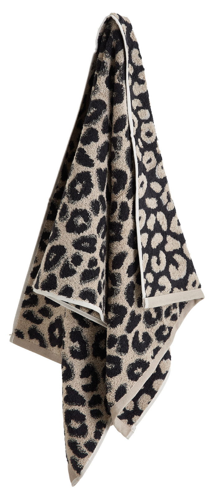 Handtuch mit Leopardenmuster, hängend dargestellt, Vorderansicht