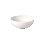 Weiße Müsli-Schale NewMoon 500ml, seitliche Perspektive