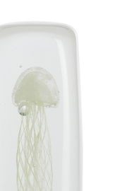 Glasornament mit einer eingearbeiteten Qualle, seitliche Perspektive