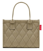 Beige Tasche mit Rautenmuster, Vorderansicht