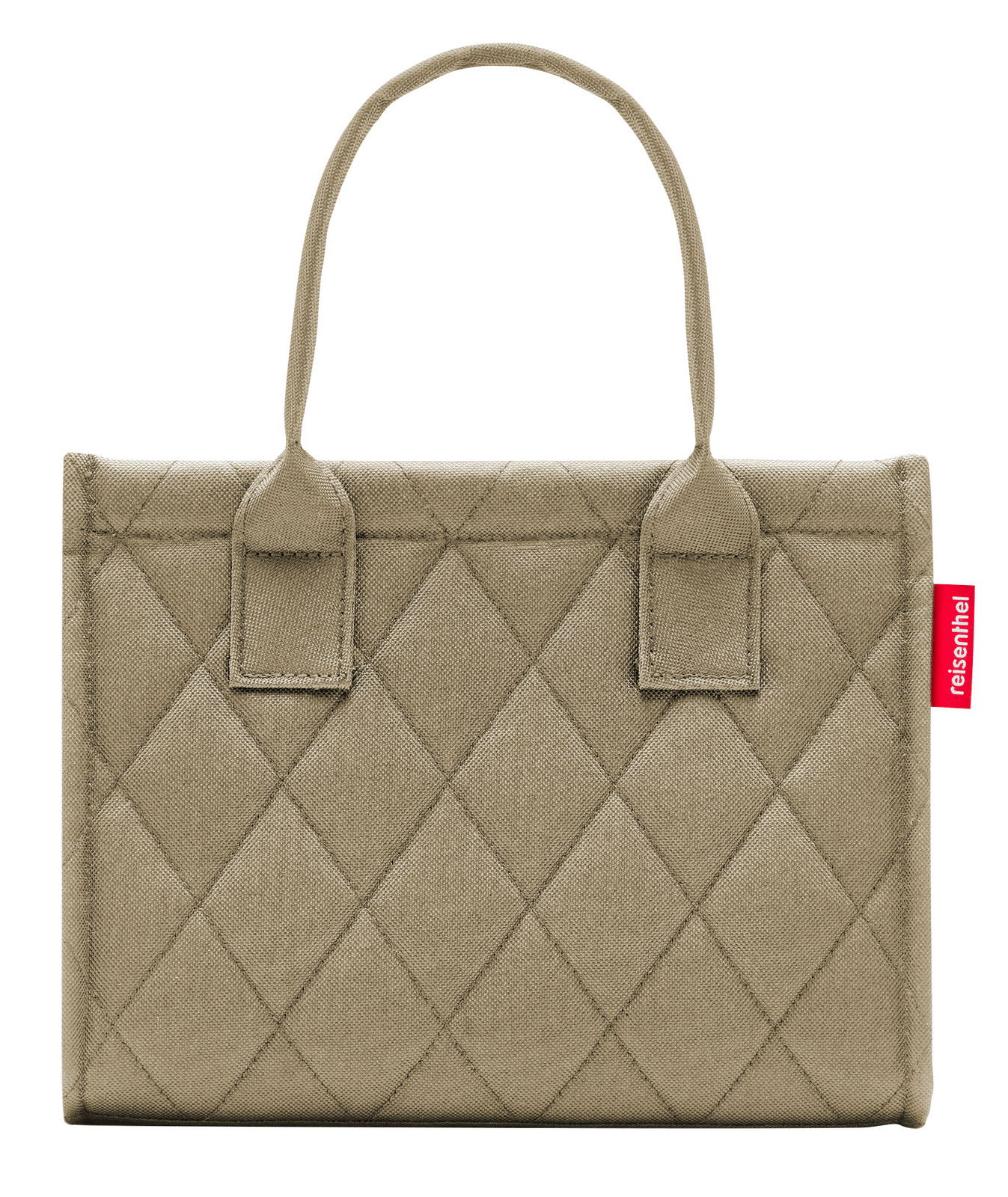 Beige Tasche mit Rautenmuster, Vorderansicht