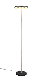 Moderne Stehleuchte Trio Leuchten GUANO mit rundem Lampenschirm, seitliche Perspektive