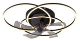 Moderner Deckenventilator mit LED-Beleuchtung, seitliche Perspektive