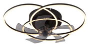 Moderner Deckenventilator mit LED-Beleuchtung, seitliche Perspektive