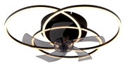 Moderner Deckenventilator mit LED-Beleuchtung, seitliche Perspektive