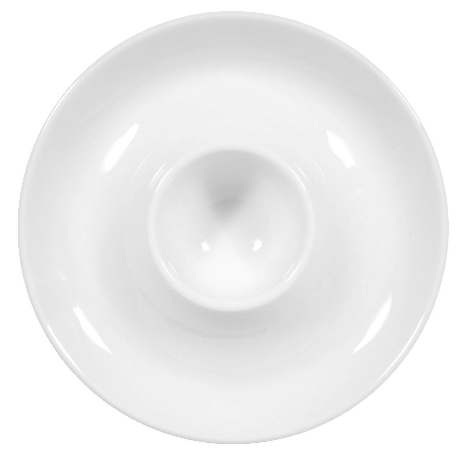 Seltmann Weiden Eierbecher Rondo/Liane uni 7 Vogelperspektive auf einen weißen Eierbecher mit Ablage, schlichtes und elegantes Design.