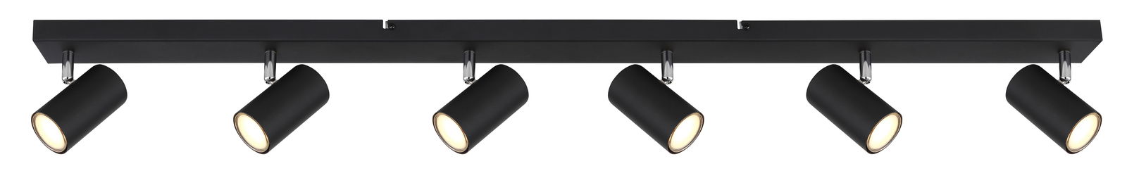 Globo Lighting Strahler ROBBY Schwarzer Strahler mit fünf verstellbaren Leuchten, seitliche Perspektive