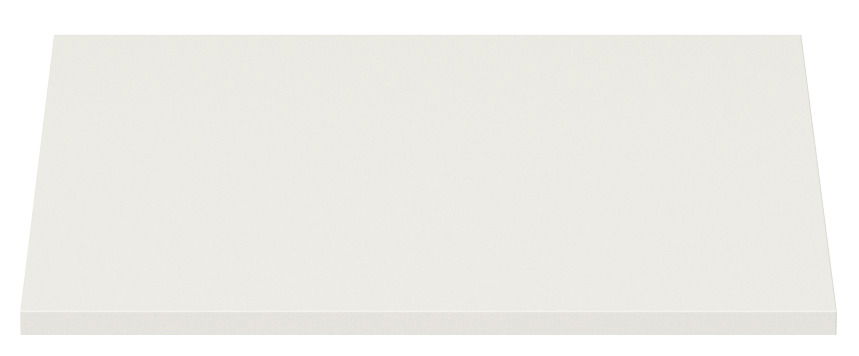 Einlegeboden in weißer Farbe, perspektivisch von oben betrachtet.